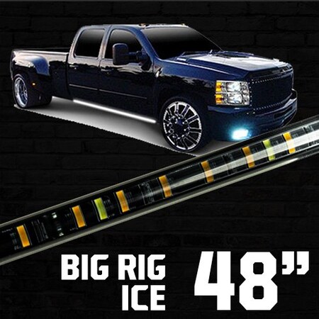 Recon 48IN BIG RIG ICE LED RUNNING LIGHT KIT IN AMBER W WHITE LED COURTESY L 26413X